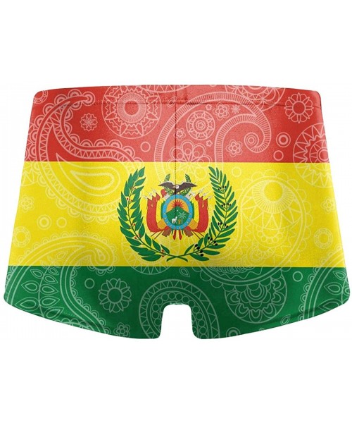 Briefs Colombian Paisley Flag Men's Swimwear Funny Swim Boxer Briefs Quick Dry Swimming Shorts - Bolivia Paisley Flag - CE19C...