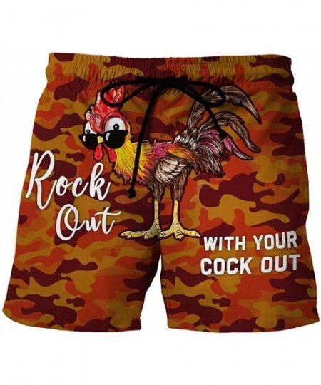 Board Shorts Men's Summer Holiday Drawstring Shorts Casual Cock Printed Beach Pants Swim Trunks-Look at My Pecker-Look at IT ...