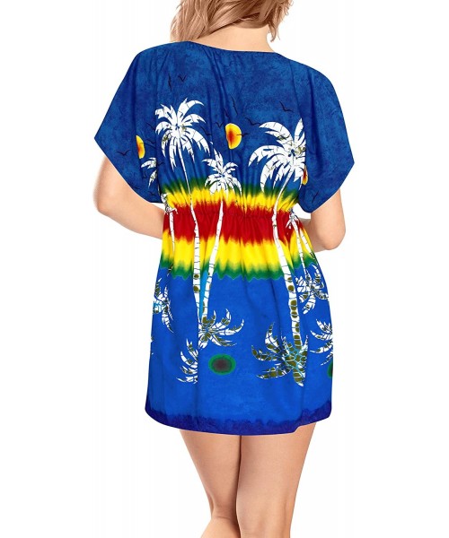 Cover-Ups Bikini Swim Beach wear Swimsuit Cover ups Women Kimono Dress Printed - Navy Blue_b814 - CR1886AQ09R