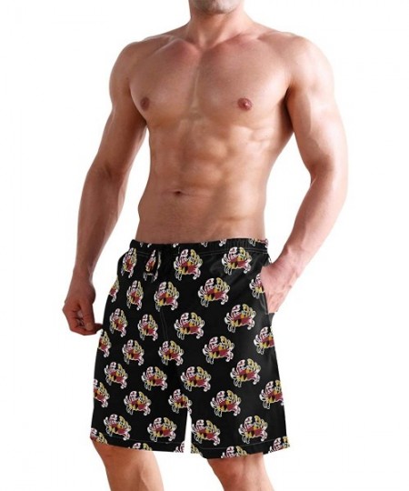 Board Shorts Men's Quick Dry Swim Trunks with Pockets Beach Board Shorts Bathing Suits - Maryland Crab Flag - C619529WLWH