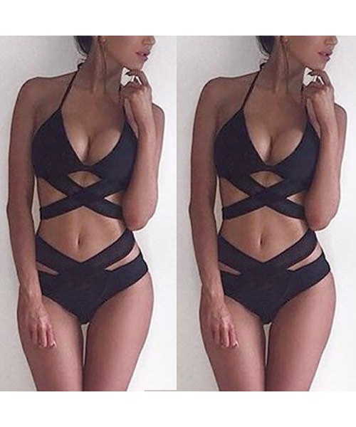 One-Pieces Swimwear for Womens Summer Beach Sexy High Cut One Piece Funny Bathing Suit Monokini Beachwear Tankini Bikini Blac...