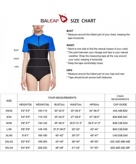 Rash Guards Women's Long Sleeve One Piece Sun Protection Rash Guard Rashguard UPF 50+ Wetsuit Swimsuit - 4-black/Blue - CP194...