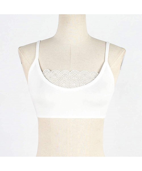 Tops Sexy Women Elastic Cage Bra Lace Camisole Tank Tops Bra Bustier - White - CL195KHZKXU