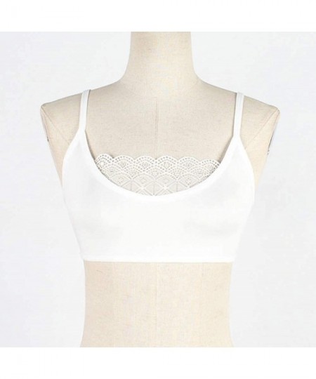 Tops Sexy Women Elastic Cage Bra Lace Camisole Tank Tops Bra Bustier - White - CL195KHZKXU