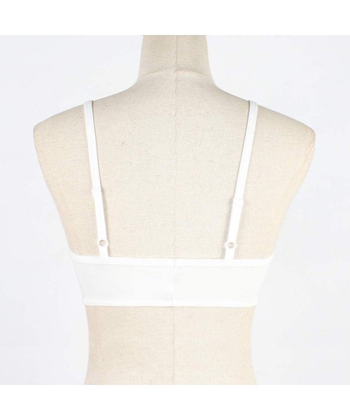 Tops Sexy Women Elastic Cage Bra Lace Camisole Tank Tops Bra Bustier - White - CL195KHZKXU