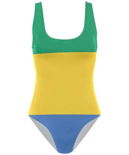 One-Pieces Womens Swimsuits Flag of Macau One Piece Tankini Girls Monokini - Gabon Flag - CV18OT2YC4S