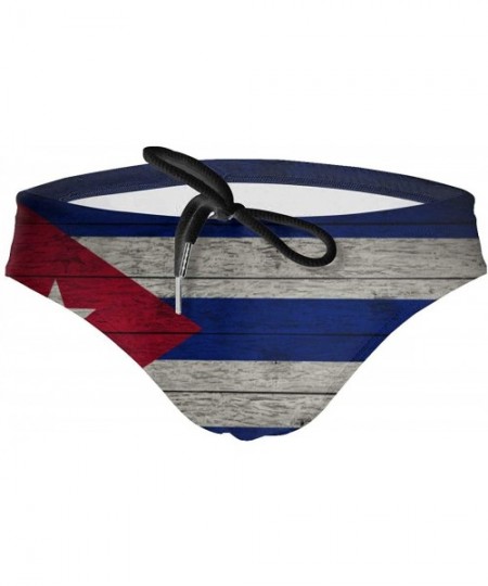 Briefs Men's Swimwear Briefs Swim Trunk Sexy Soft Triangle Thong Bikini Swimsuit American Flag - Flag of Cuba 7 - CX19CLLEXCA