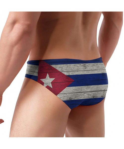 Briefs Men's Swimwear Briefs Swim Trunk Sexy Soft Triangle Thong Bikini Swimsuit American Flag - Flag of Cuba 7 - CX19CLLEXCA