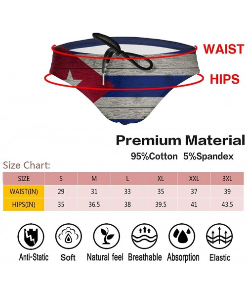 Briefs Men's Swimwear Briefs Swim Trunk Sexy Soft Triangle Thong Bikini Swimsuit American Flag - Flag of Cuba 7 - CX19CLLEXCA