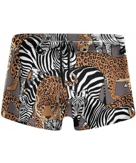 Board Shorts Wild Jaguars and Zebras Men Swimwear Swimsuits Surf Board Boxer Shorts Trunks - Wild Jaguars and Zebras - CQ1953...