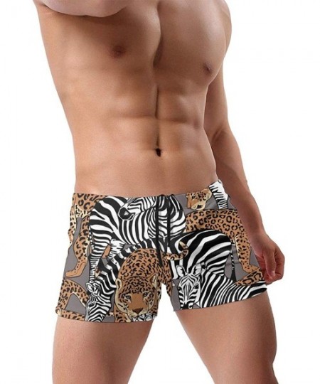 Board Shorts Wild Jaguars and Zebras Men Swimwear Swimsuits Surf Board Boxer Shorts Trunks - Wild Jaguars and Zebras - CQ1953...