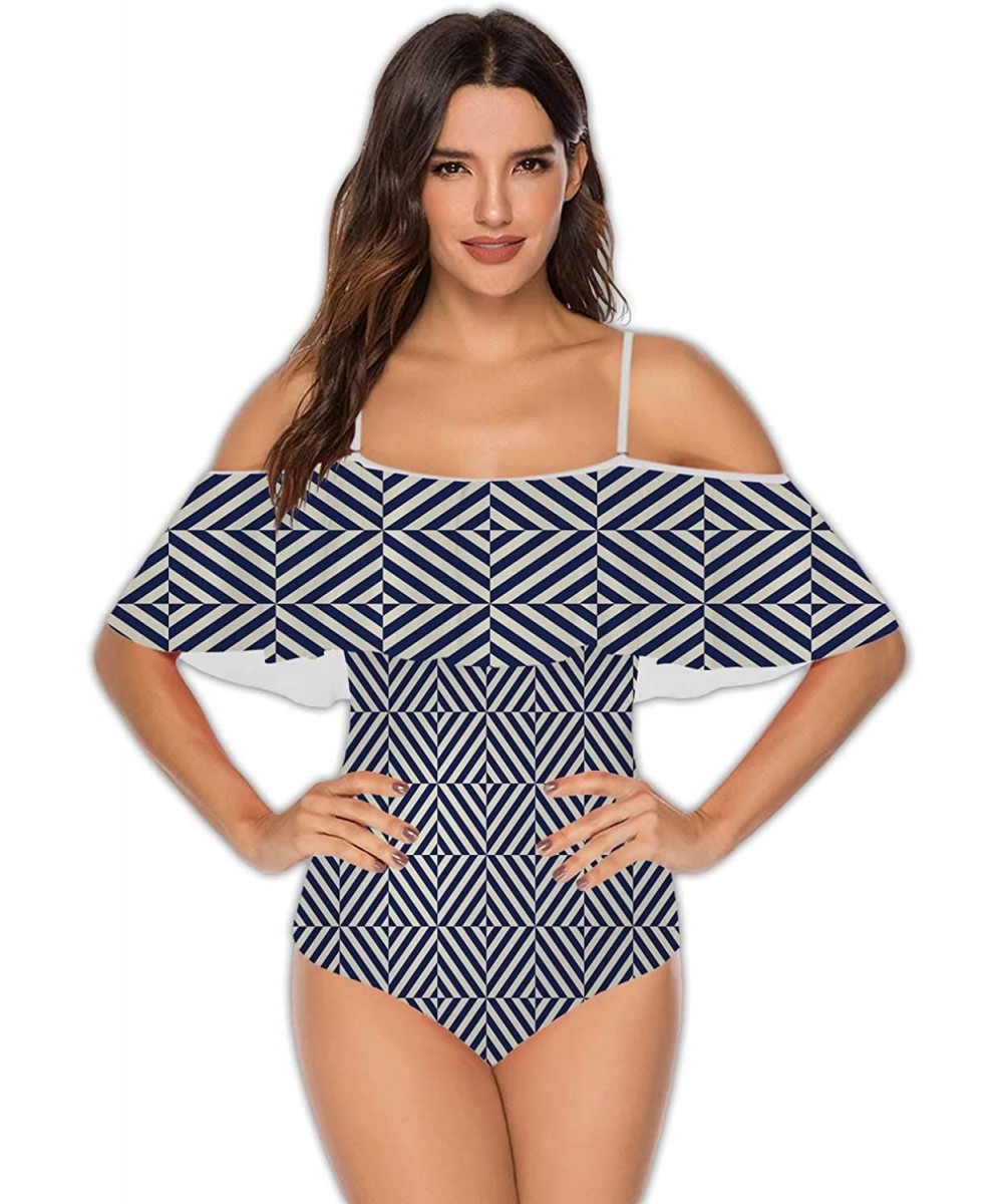 One-Pieces Dancing s-Women's Ruffle One Piece Bathing Suit S - Multi 28 - CM199E26CTT