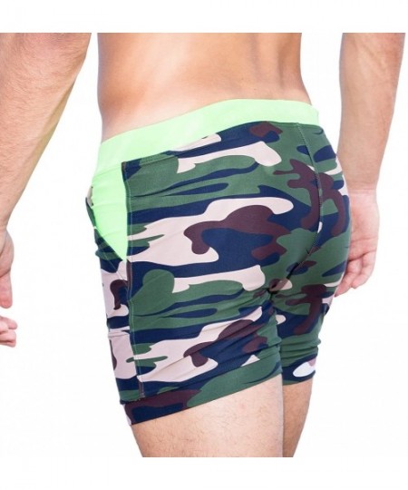 Trunks Camo Swimwear Swimsuits Men Swim Trunks Surf Shorts Pocket Quick Drying - CR186YEW6UE