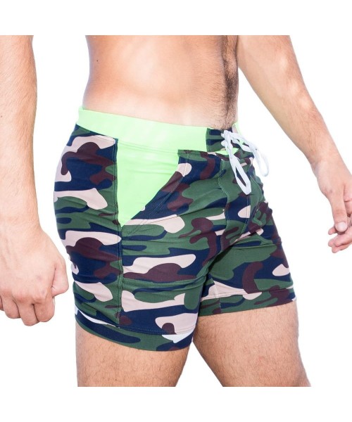 Trunks Camo Swimwear Swimsuits Men Swim Trunks Surf Shorts Pocket Quick Drying - CR186YEW6UE