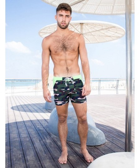 Trunks Camo Swimwear Swimsuits Men Swim Trunks Surf Shorts Pocket Quick Drying - CR186YEW6UE