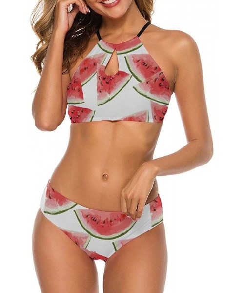 Rash Guards Cut Watermelon Leopard One-Piece Pools Crop Swimsuit Full Coverage Plus Size Bottom&Bra for Girls - Style1-4 - CQ...