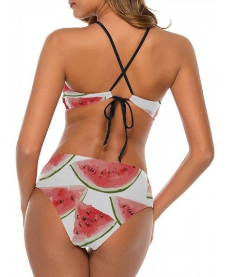 Rash Guards Cut Watermelon Leopard One-Piece Pools Crop Swimsuit Full Coverage Plus Size Bottom&Bra for Girls - Style1-4 - CQ...