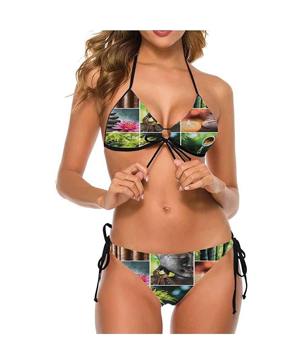 Bottoms High Cut Bikini Spa- Oriental Culture Meditation Great for Trip to Hawaii - Multi 01-two-piece Swimsuit - CR19E77ZEOQ