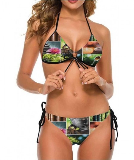 Bottoms High Cut Bikini Spa- Oriental Culture Meditation Great for Trip to Hawaii - Multi 01-two-piece Swimsuit - CR19E77ZEOQ