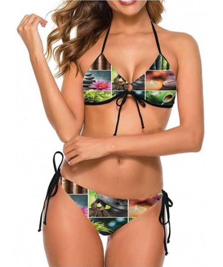 Bottoms High Cut Bikini Spa- Oriental Culture Meditation Great for Trip to Hawaii - Multi 01-two-piece Swimsuit - CR19E77ZEOQ