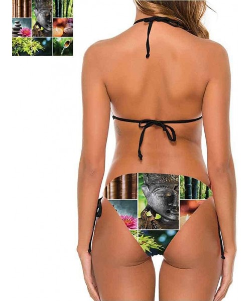 Bottoms High Cut Bikini Spa- Oriental Culture Meditation Great for Trip to Hawaii - Multi 01-two-piece Swimsuit - CR19E77ZEOQ