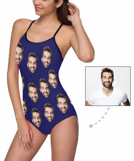 One-Pieces Custom Face Swimwear Women Swimsuit Boyfriend Faces Black Personalized Face Slip One Piece Bathing Suits Multi 17 ...