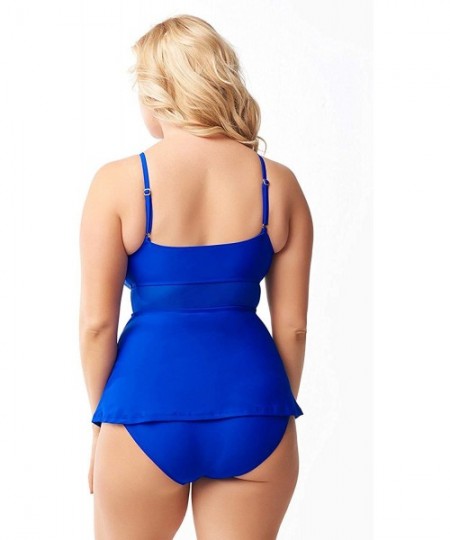 One-Pieces Keyhole Swimdress Bathing Suit - Cobalt - CY18DTCXQO8