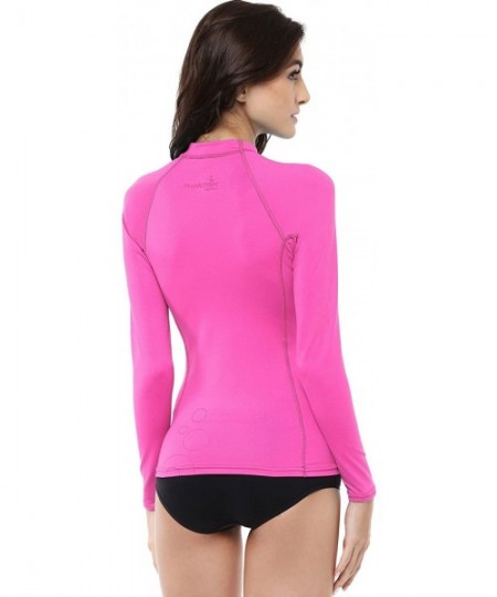 Rash Guards Women's UV Protection Long Sleeve Rash Guard - Turquoise - CK11JGFWFO1