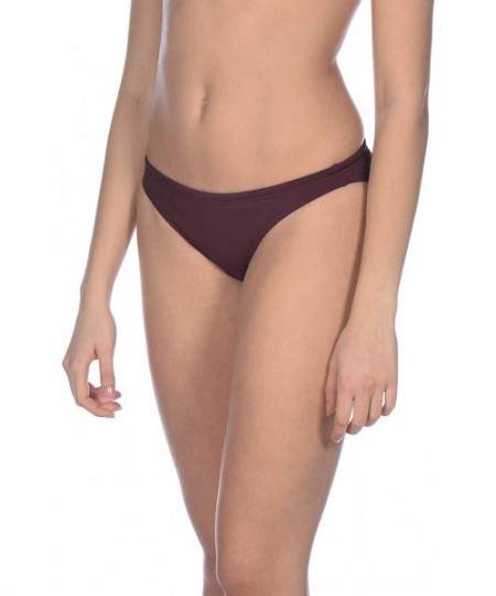 Bottoms Womens Rule Breaker Real Brief MaxLife Bikini Bottom - Red Wine - Yellow Star - C118UOWYAG8