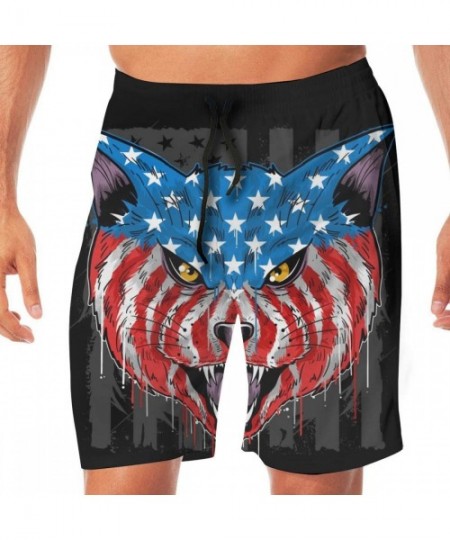 Trunks Mens American Flag Customized Logo Graphic Swim Trunks Beach Party Game Sports Swimming Shorts - Style17 - C6197AG709X