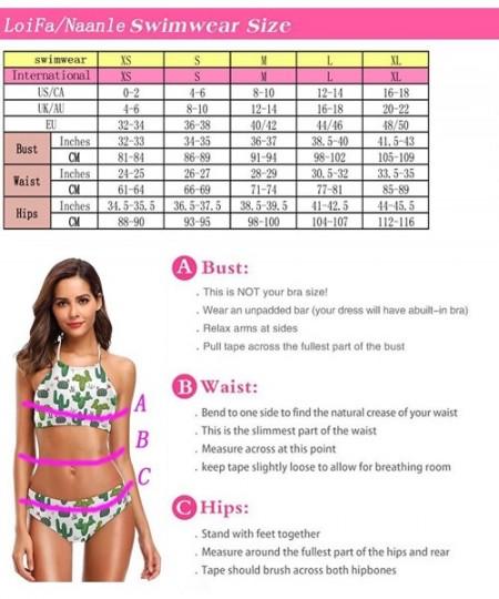 Racing Women's Ethnic Retro Hot Neck Tie Halter 2 Pcs High Waist Push up Swimsuit Bathing Bikini Set for Girls Elegant Paisle...