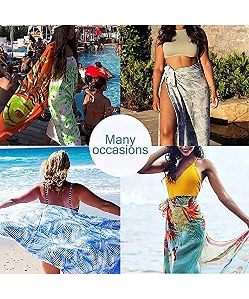 Cover-Ups Women's Swimwear Cover Ups Chiffon Beach Swimsuit Bikini Sarong Long Pareo Spa Wrap Skirts Scarf Shawls for Women G...