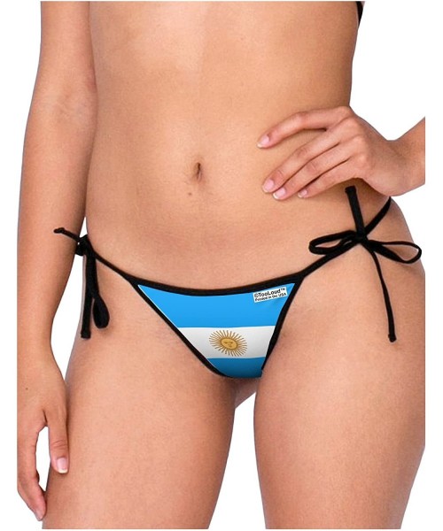 Bottoms Argentina Flag AOP Swimsuit Bikini Bottom All Over Print - White-black - CL12G6AD8GV