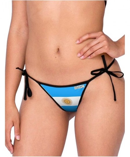 Bottoms Argentina Flag AOP Swimsuit Bikini Bottom All Over Print - White-black - CL12G6AD8GV