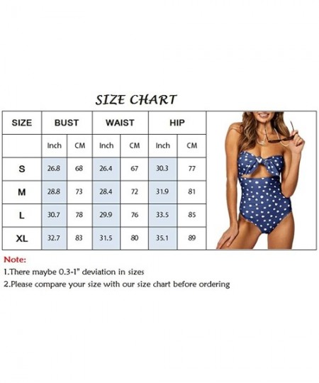 One-Pieces Womens One Piece Swimsuit Bandeau High Waisted Monokini Swimwear Tummy Control Cutout Tie Knot Bathing Suit Wine R...