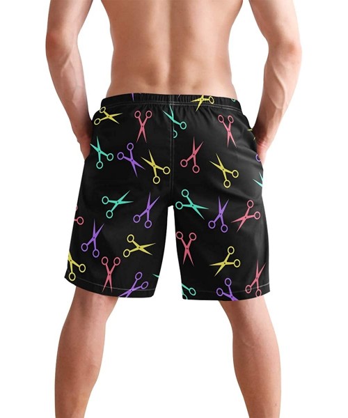 Board Shorts Men's Swim Trunks Wrestle Like You Mean It Quick Dry Beach Board Shorts with Pockets - Colorful Hairdresser Scis...