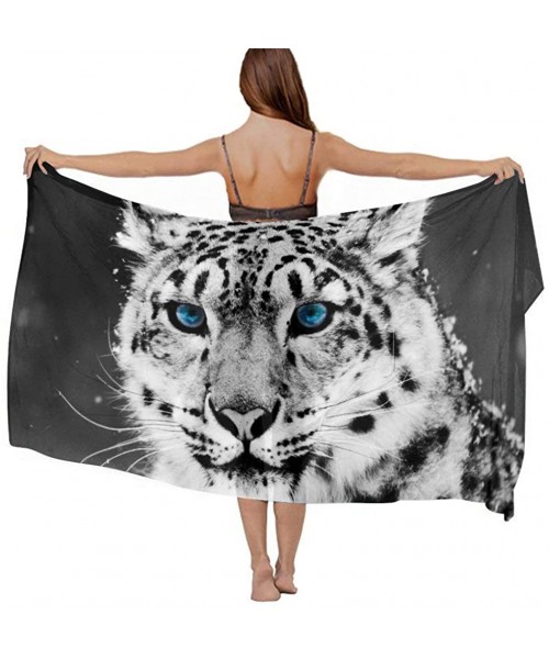 Cover-Ups Women Fashion Shawl Wrap Summer Vacation Beach Towels Swimsuit Cover Up - Snow Leopard - CE190TSM8CS