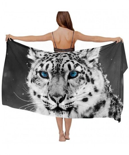 Cover-Ups Women Fashion Shawl Wrap Summer Vacation Beach Towels Swimsuit Cover Up - Snow Leopard - CE190TSM8CS