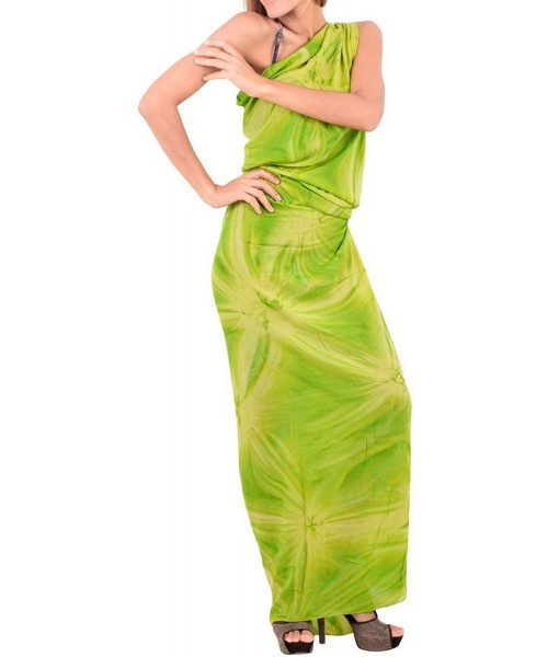 Cover-Ups Women One Size Swimsuit Cover Up Summer Beach Wrap Skirt Hand Tie Dye B - Green_q865 - CK121U7K9N1