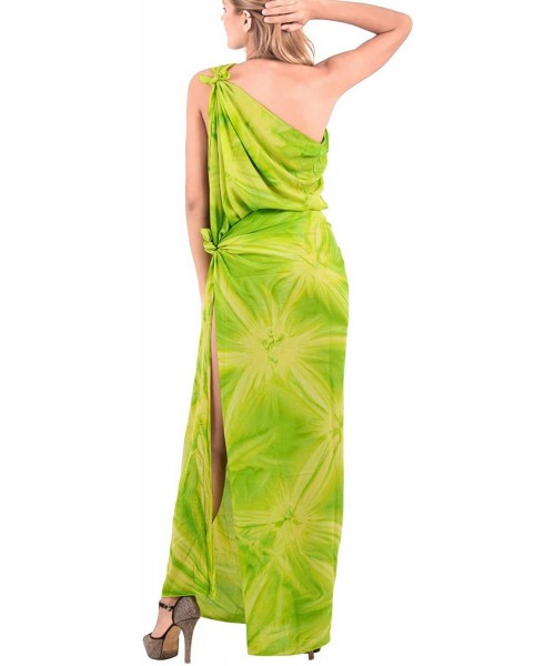 Cover-Ups Women One Size Swimsuit Cover Up Summer Beach Wrap Skirt Hand Tie Dye B - Green_q865 - CK121U7K9N1