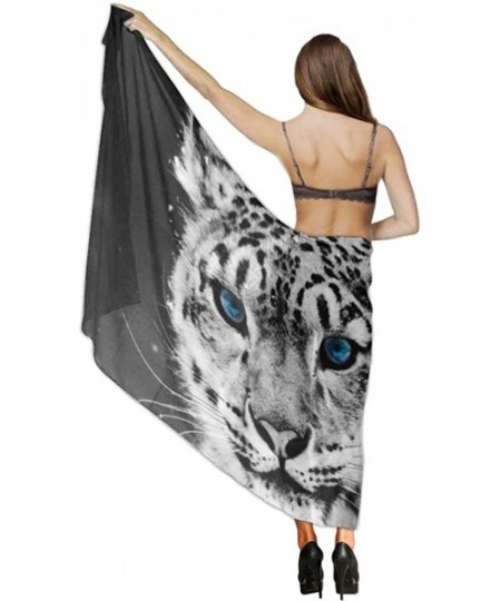 Cover-Ups Women Fashion Shawl Wrap Summer Vacation Beach Towels Swimsuit Cover Up - Snow Leopard - CE190TSM8CS