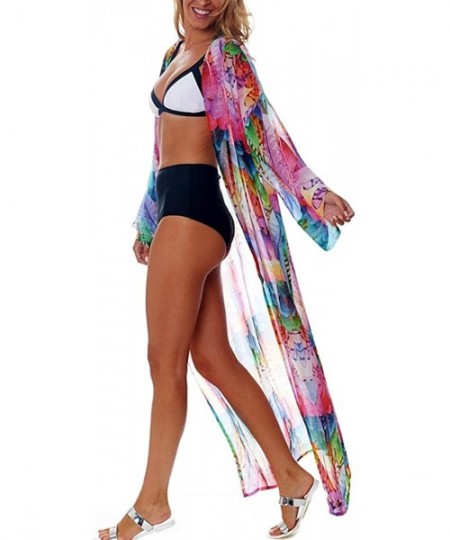 Cover-Ups Women Chiffon Kimonos- Summer Beachwear Cover Up for The Beach- Pool- Music Festivals - Feather - CV18TOH5G88