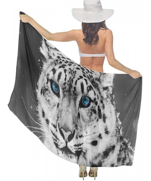 Cover-Ups Women Fashion Shawl Wrap Summer Vacation Beach Towels Swimsuit Cover Up - Snow Leopard - CE190TSM8CS