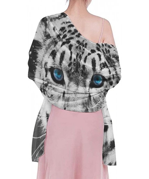 Cover-Ups Women Fashion Shawl Wrap Summer Vacation Beach Towels Swimsuit Cover Up - Snow Leopard - CE190TSM8CS