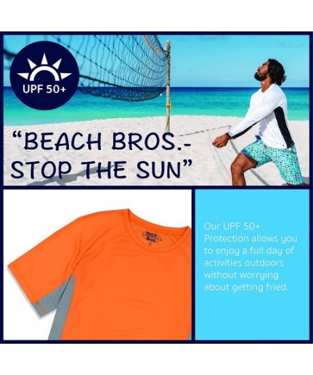 Rash Guards Men's UPF 50+ Swim Shirt - Long Sleeve Quick Dry Rashguard - Royal / Lime Stitching - CL187EC5I0R