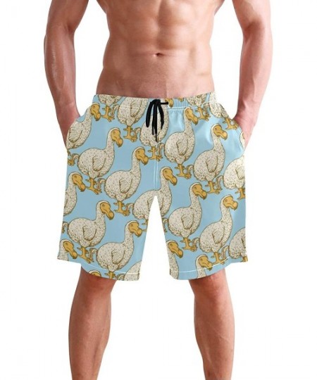 Board Shorts Men's Quick Dry Swim Trunks with Pockets Billiard Ball Beach Board Shorts Bathing Suits - Animal Dodo Bird in Vi...