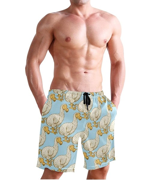 Board Shorts Men's Quick Dry Swim Trunks with Pockets Billiard Ball Beach Board Shorts Bathing Suits - Animal Dodo Bird in Vi...