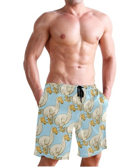 Board Shorts Men's Quick Dry Swim Trunks with Pockets Billiard Ball Beach Board Shorts Bathing Suits - Animal Dodo Bird in Vi...