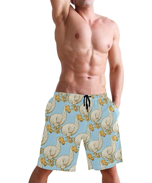 Board Shorts Men's Quick Dry Swim Trunks with Pockets Billiard Ball Beach Board Shorts Bathing Suits - Animal Dodo Bird in Vi...