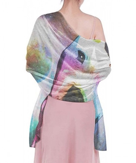 Cover-Ups Women Chiffon Sarong Beach Bikini Cover Up Wedding Party Shawls Wraps - Pit Bull Rainbow Series Pop Art - CC190HIWSWW